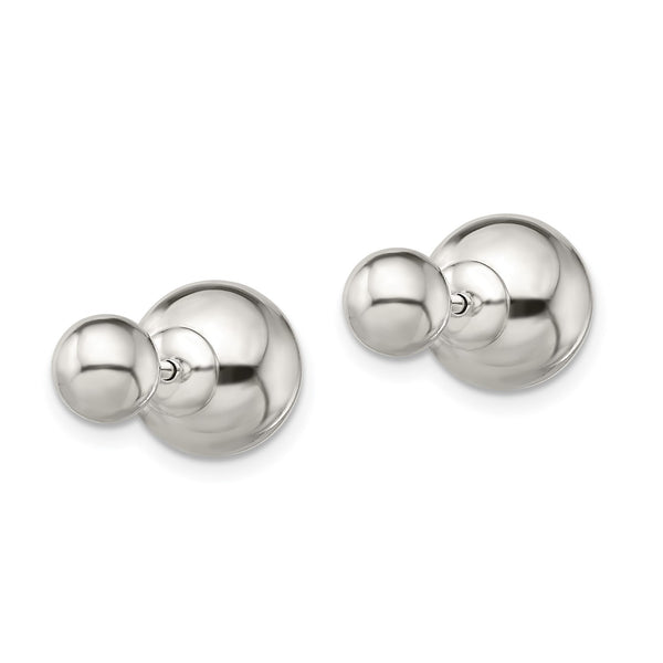 Sterling Silver 6MM 10MM Reversible Ball Stud Earrings