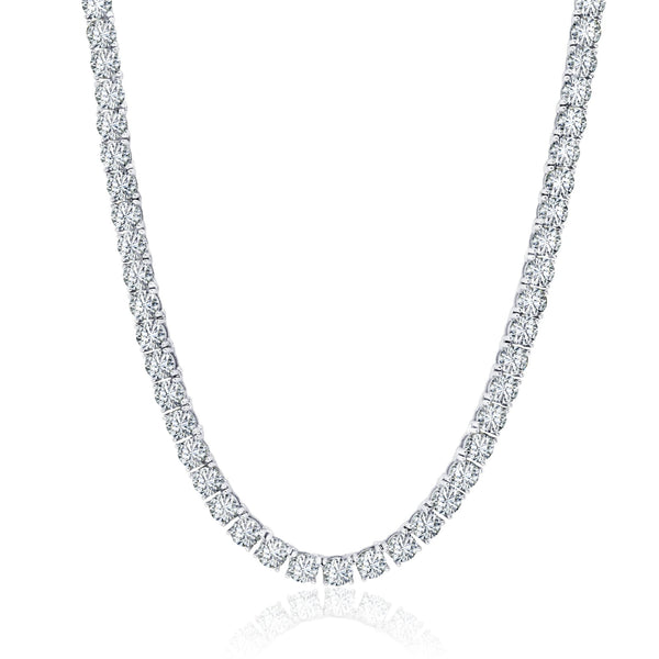 Luxe Layers Sterling Silver 4MM Round Cubic Zirconia 18" Tennis Necklace