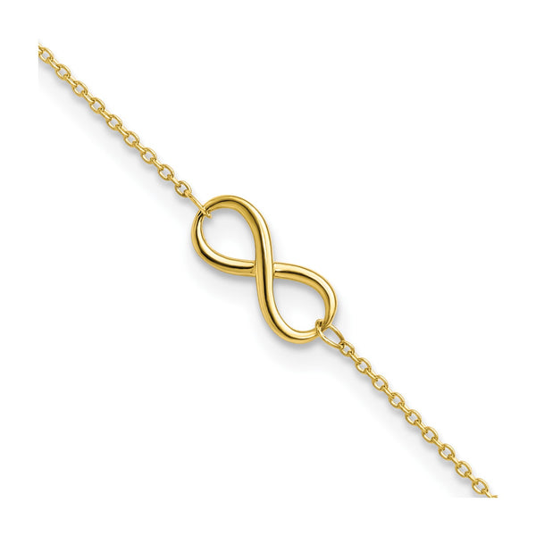 10KT Yellow Gold 9" Infinity Anklet