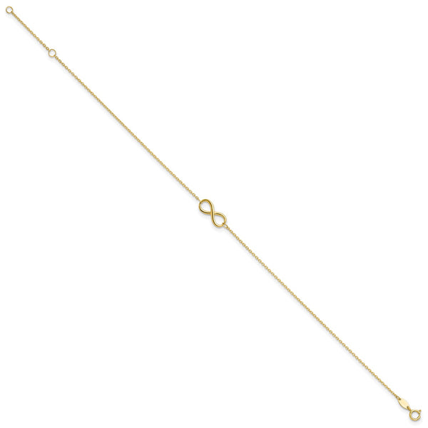 10KT Yellow Gold 9" Infinity Anklet