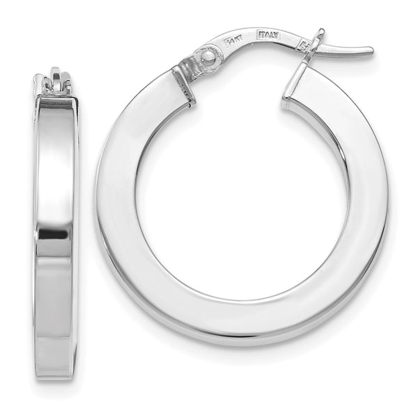 14KT White Gold 22X20MM Hoop Earrings