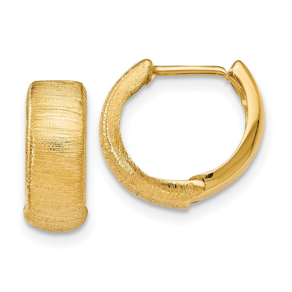 14KT Yellow Gold 14X13MM Hinged Hoop Earrings