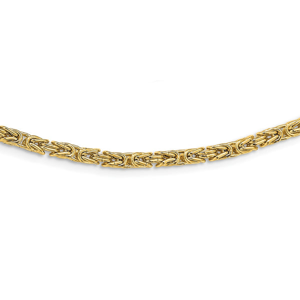 14KT Yellow Gold 18" 3.5MM Byzantine Link Necklace