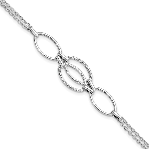 14KT White Gold 8" 11MM Fancy Lobster Clasp Bracelet