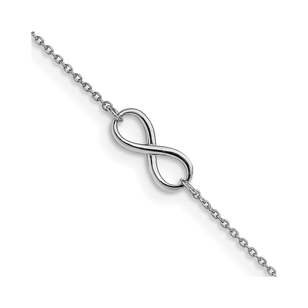 14KT White Gold 9" 2.5MM Infinity Anklet