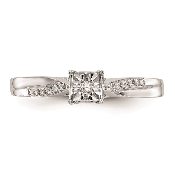 1/20 CTW Diamond Promise Ring in 14KT White Gold; Size 7