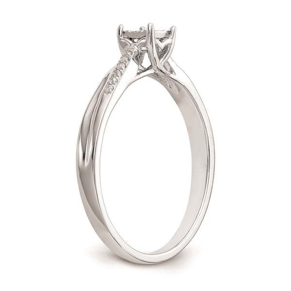 1/20 CTW Diamond Promise Ring in 14KT White Gold; Size 7